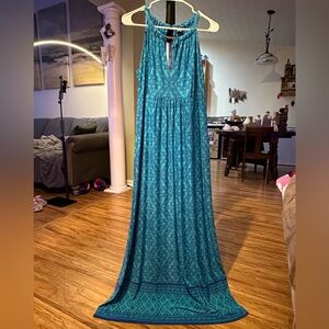 Apt. 9 Turquoise Geometric Maxi Dress